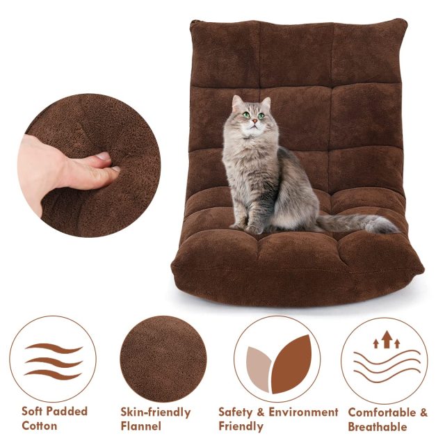 KOMFOTT Floor Chairs for Adults - Floor Gaming Chair with Back Support, 14 Adjustable Position