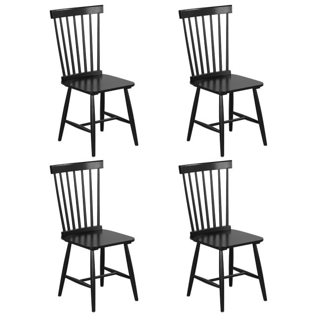 KOMFOTT Wood Dining Chairs Set of 2/4, Solid Wood Windsor Dining Chair with Wide Seat