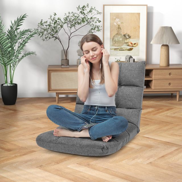 KOMFOTT Folding Gaming Floor Chair,Adjustable 14-Position Floor Sofa with Back Support