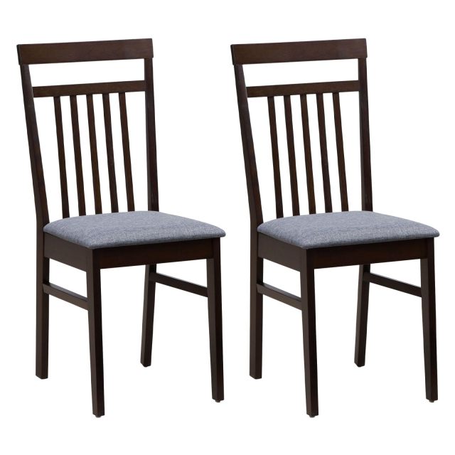 KOMFOTT Armless Wood Dining Chairs Set of 2/4 with Cushion Seat,  Solid Rubber Wood Frame