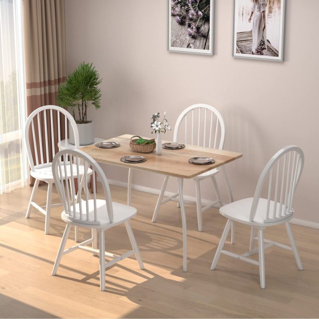 KOMFOTT Set of 2/4 Windsor Chairs, Kitchen Dining Chairs with Backrest