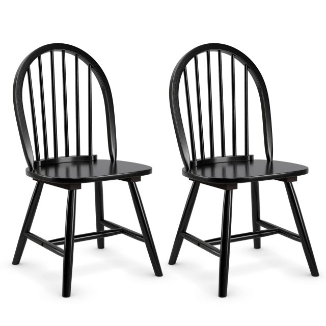 KOMFOTT Set of 2 Windsor Chairs, Wood Dining Chairs