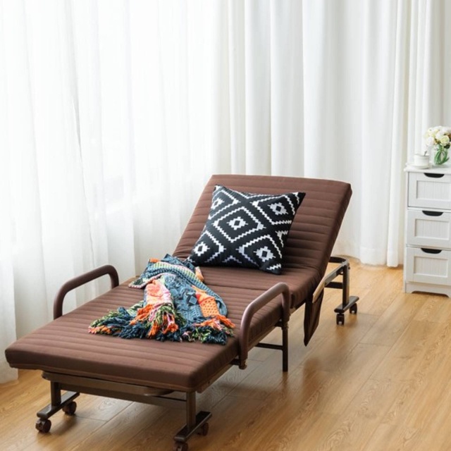 KOMFOTT Portable Guest Bed with 6 Positions Adjustable Backrest & Side Storage Pocket