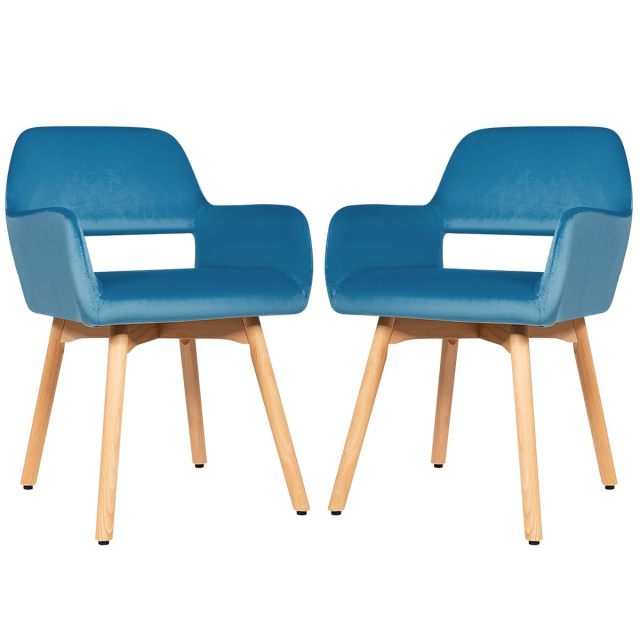 KOMFOTT Set of 2/4 Velvet Dining Chairs, Modern Leisure Accent Living Room Chair