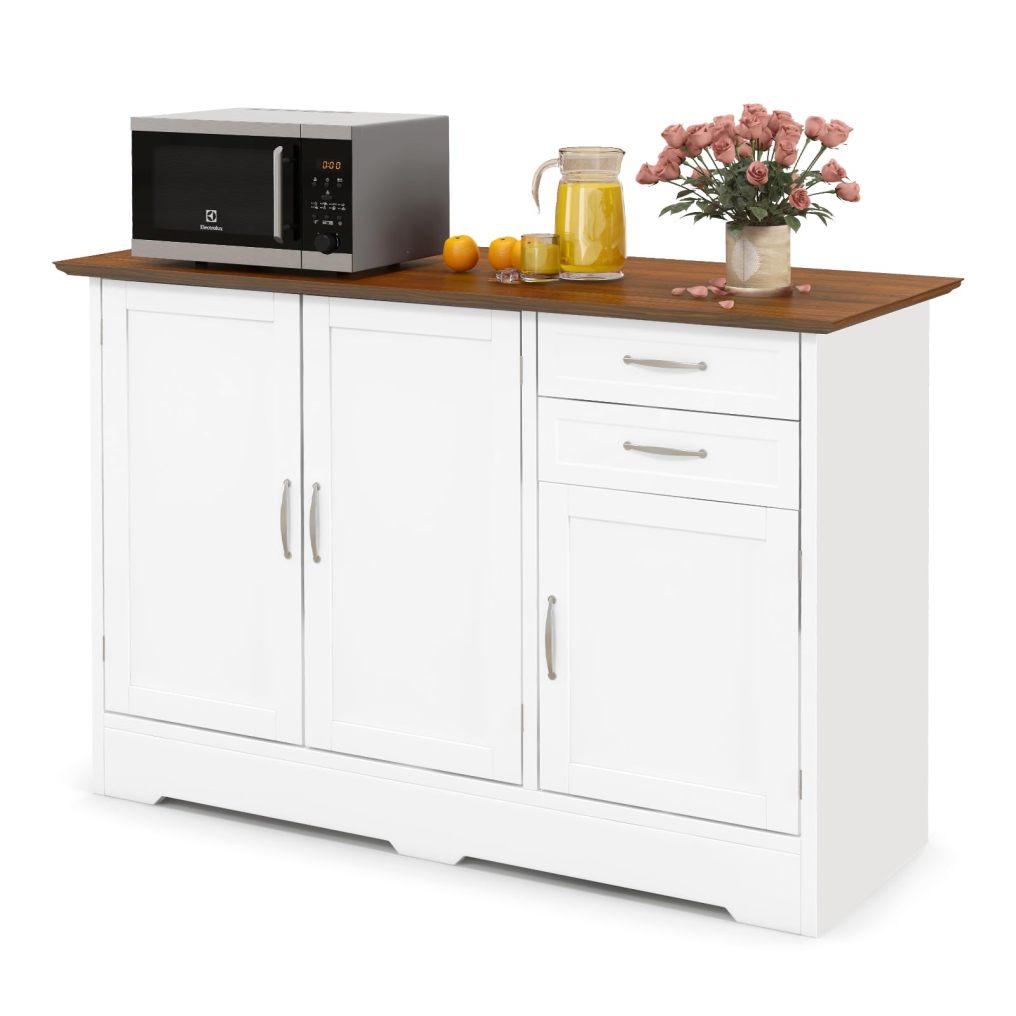 Farmhouse Sideboard Storage Cabinet with 3 Doors for Kitchen Cupboard Dining Room