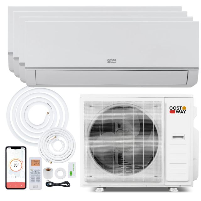 38K Quad 4 Zone Zone Mini Split AC/Heating System | 20 SEER2 12k BTU WiFi Enabled 208/230V (Blast Pro Series)