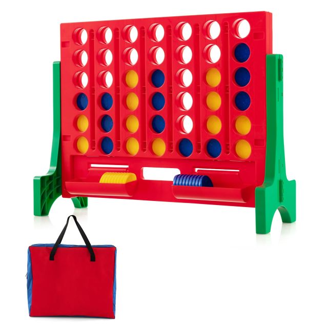 Giant 4 in a Row Game with Storage Carry Bag Jumbo 4-to-Score Game with Chess