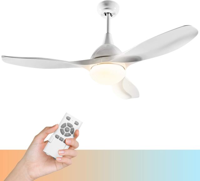 Modern Ceiling Fan with Light, Indoor Low Profile LED Ceiling Fan with Remote Control
