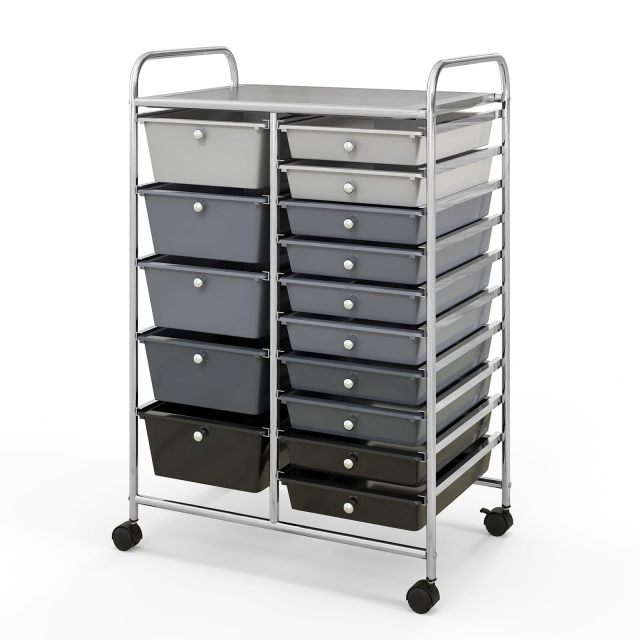 ARLIME 15-Drawer Storage Cart, 15 Drawer Trolley, Rolling Organizer Cart