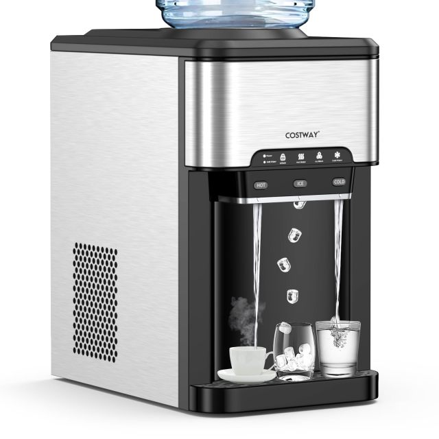 3 in 1 Portable Hot Cold Dispenser with 48LBS/24H Ice Machine