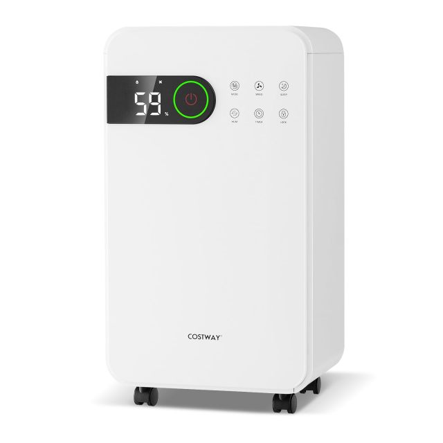 Dehumidifier for Basement, 32 Pints Dehumidifier with Sleep Mode, 24H Timer, 3-Color LED Indicator Light