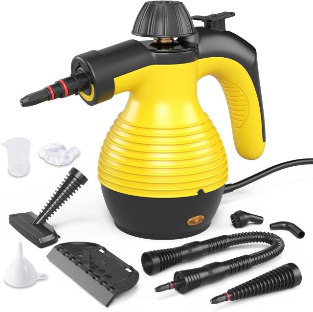 Handheld Pressurized Steam Cleaner, Multi-Purpose Steamer, Steam Iron, 1050W, W/Attachments