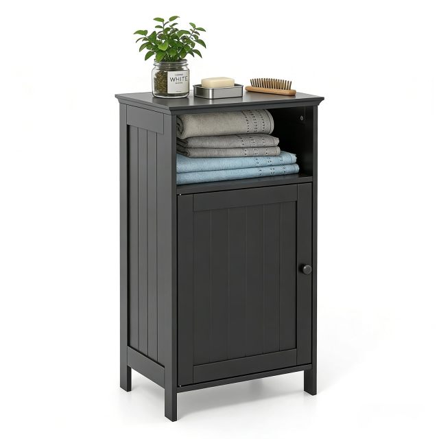 Single-Door Floor Cabinet Compact Bathroom & Side Storage Organizer