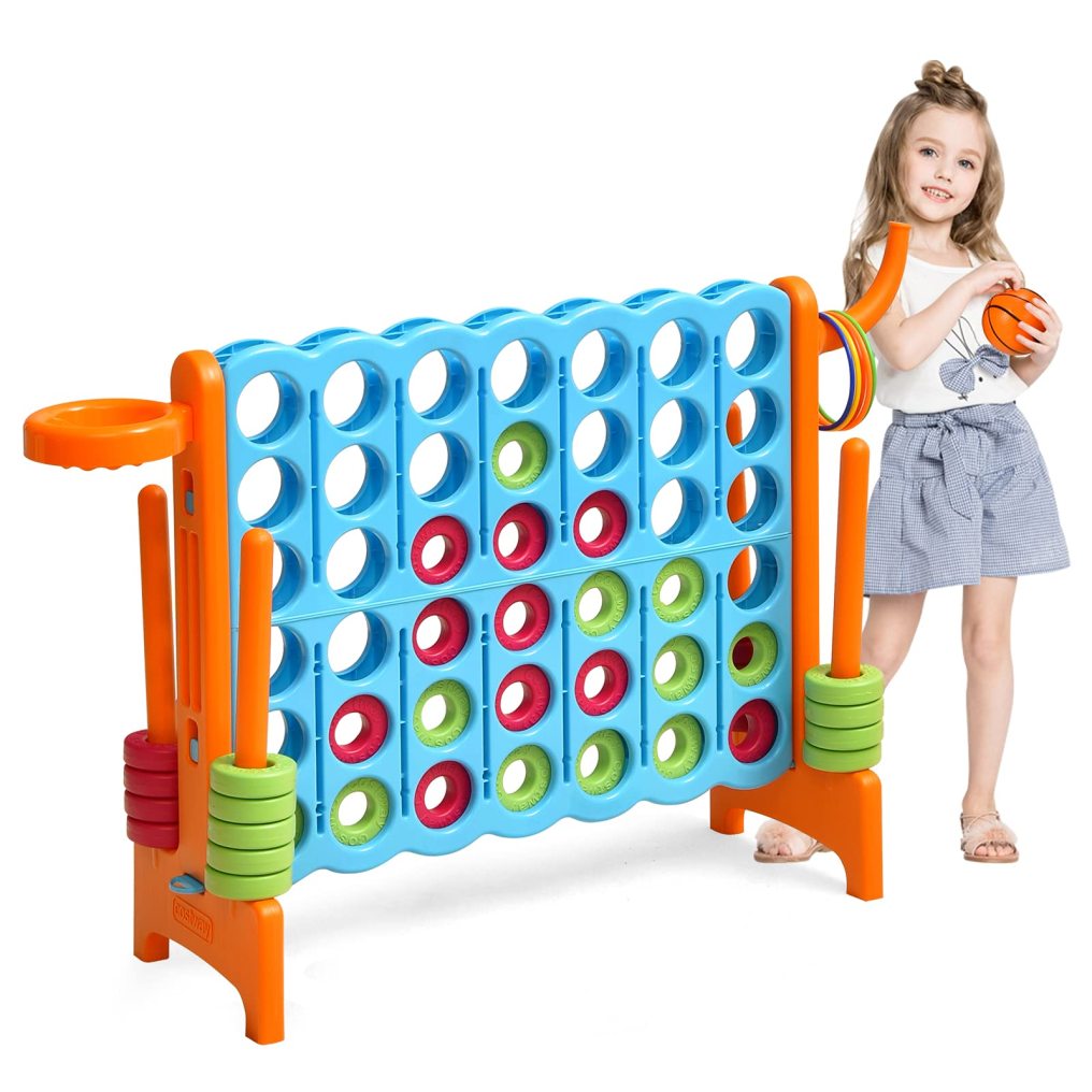 2.5Ft Indoor Outdoor Game with Basketball Hoop