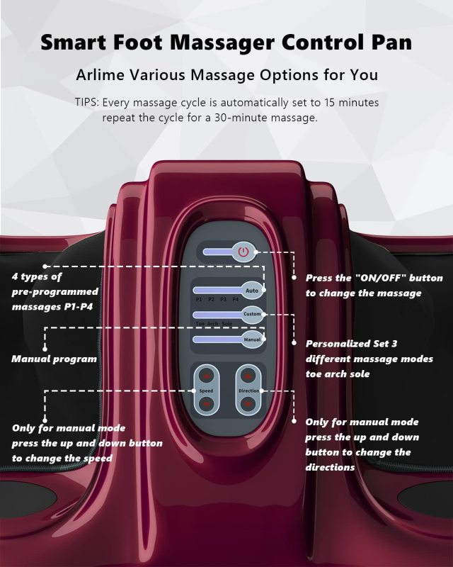ARLIME Foot Massager Machine with Remote Shiatsu Foot Massager for Pain Relief