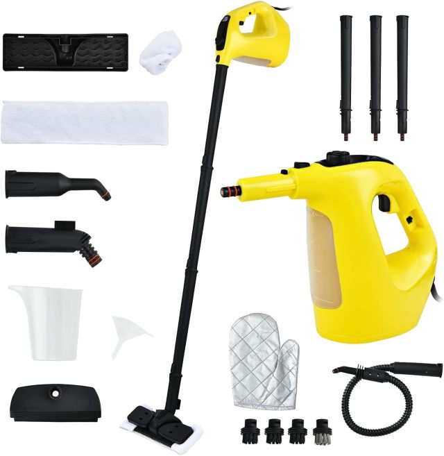 Handheld Steam Cleaner, 1400W Pressurized Steamer with 14-Piece Accessories & Child Lock