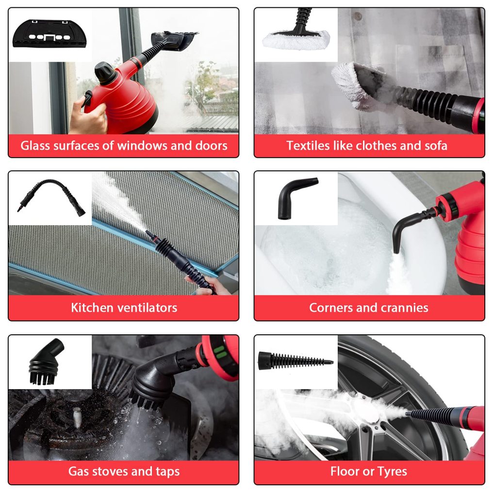 Handheld Steam Cleaner 1050W Multipurpose Steamer Cleaning