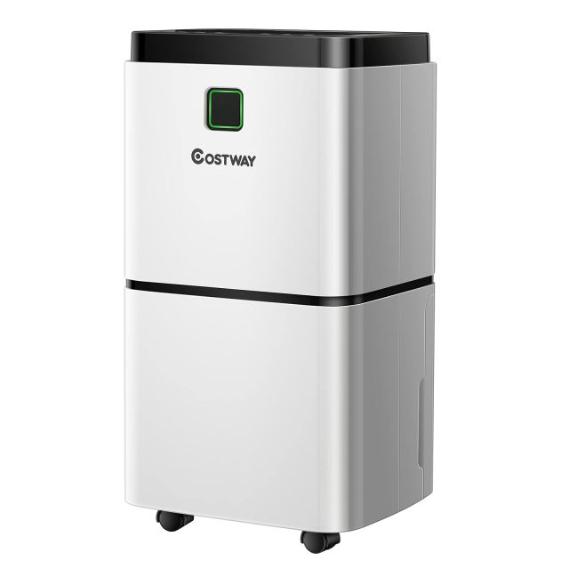1500 Sq. Ft Dehumidifier for Home & Medium Spaces, Portable 24 Pints Dehumidifier w/ 3 Color LED Light
