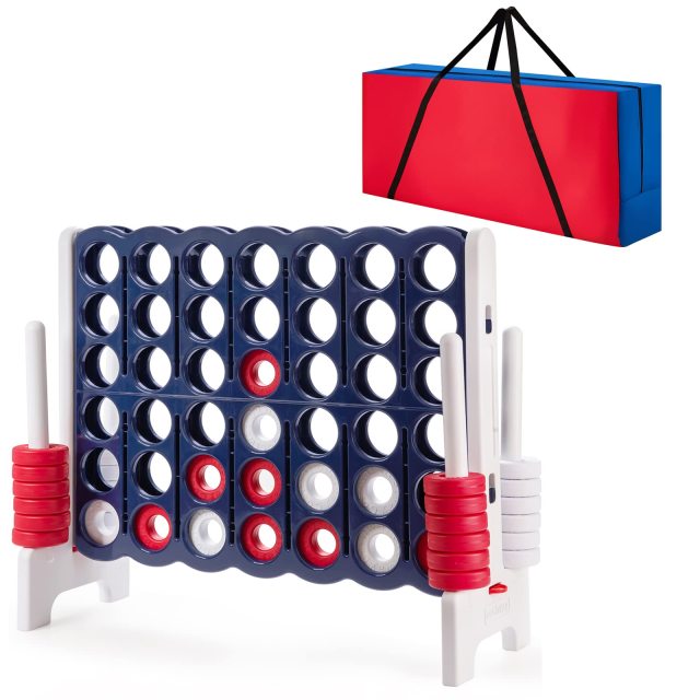 Jumbo 4-to-Score Giant Game Set with Storage Carrying Bag & 42 Jumbo Rings
