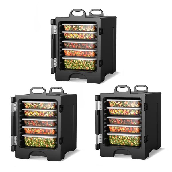 ARLIME Insulated Food Pan Carrier, End-Loading Insulated for 5 Full-Size Pans