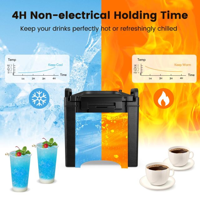 ARLIME 2.5 Gallon Insulated Beverage Dispenser with Handles, Food-Grade Hot and Cold Beverage Server