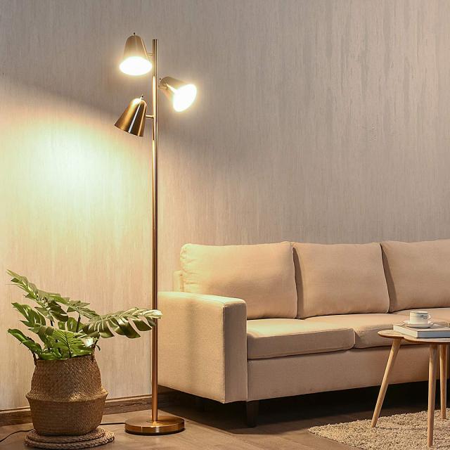 ARLIME 3-Light Floor Lamp, 64” Mid Century Modern Standing Tall Pole Lamp