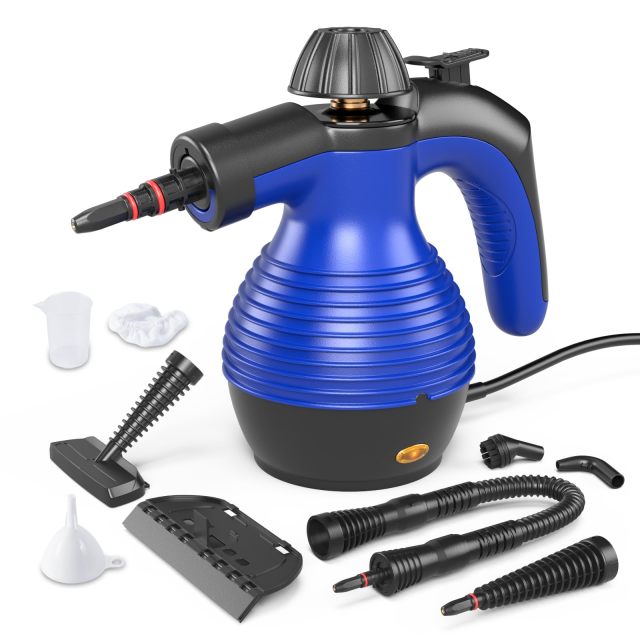 Handheld Pressurized Steam Cleaner, Multi-Purpose Steamer, Steam Iron, 1050W, W/Attachments