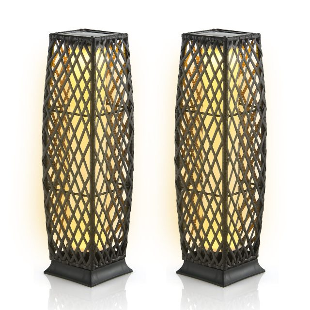 ARLIME 2 Pieces Outdoor Solar Powered Floor Lamps