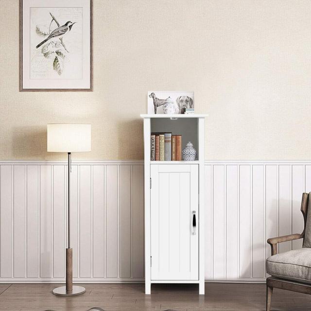 Bathroom Storage Organizer w/Single Door & Adjustable Shelf