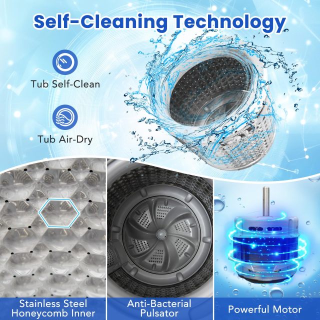 Portable Washing Machine 11 LBS Full Automatic Portable Washer with 8 Modes