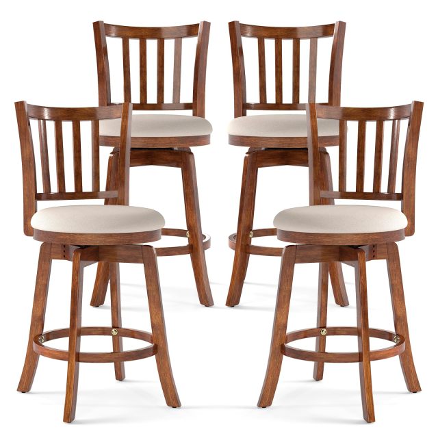 Barstools Set of 2/4 360° Rotating Counter Height Chairs(25'')
