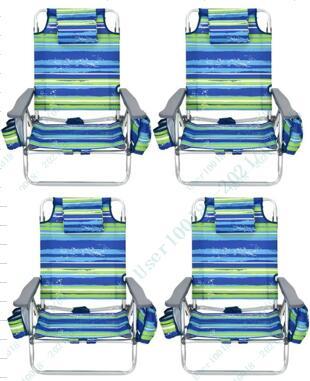 Backpack Beach Chairs 2/4-Pack Portable Camping Chairs with Cup Holder