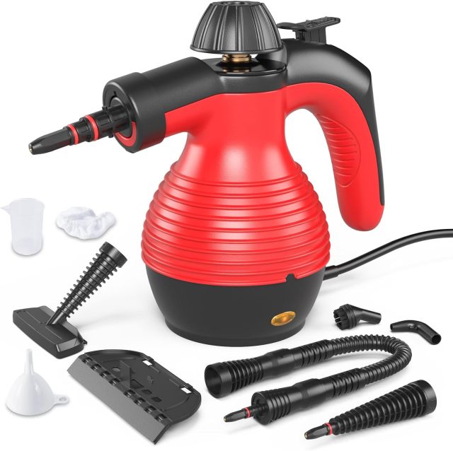 Handheld Pressurized Steam Cleaner, Multi-Purpose Steamer, Steam Iron, 1050W, W/Attachments