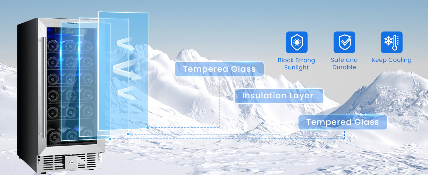 Double-layer Tempered Glass Door