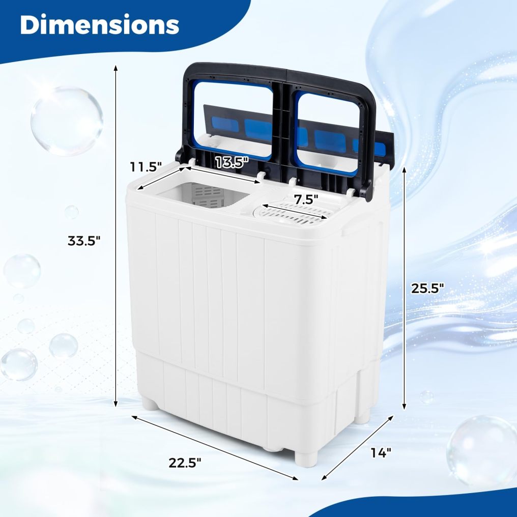 Portable Washing Machine 18 lbs Mini Laundry Machine with 11 LBS Washer