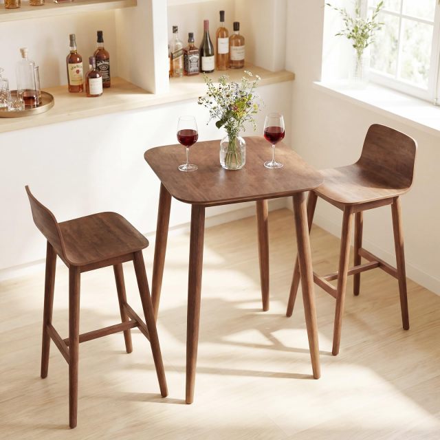 36 Inch Counter Height Dining Table with Sturdy Pedestal Base