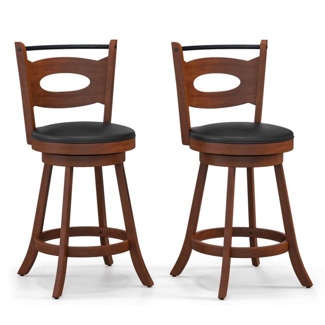 Bar Stools Set of 2 24” Swivel Counter Height Bar Stools
