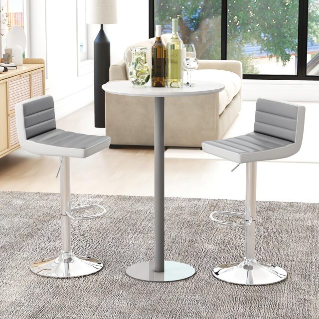 Adjustable Bar Stools Set of 2/4 Modern Swivel PU Leather Bar Chairs