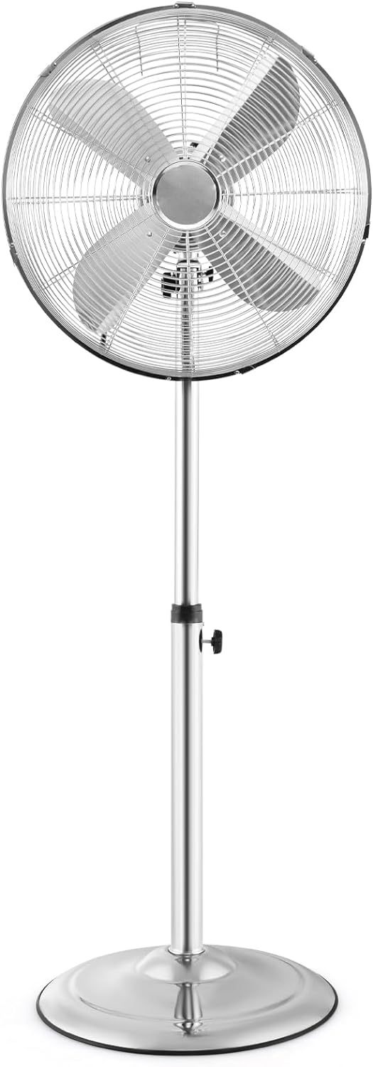 ARLIME Pedestal Fan, 16 Inch Oscillating Fan w/ 3 Speeds & Adjustable Height, 75° Oscillation & 20° Tilt