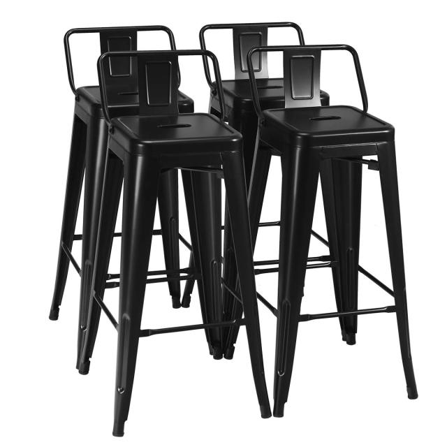 Metal Bar stools Set of 4 with Removable Back