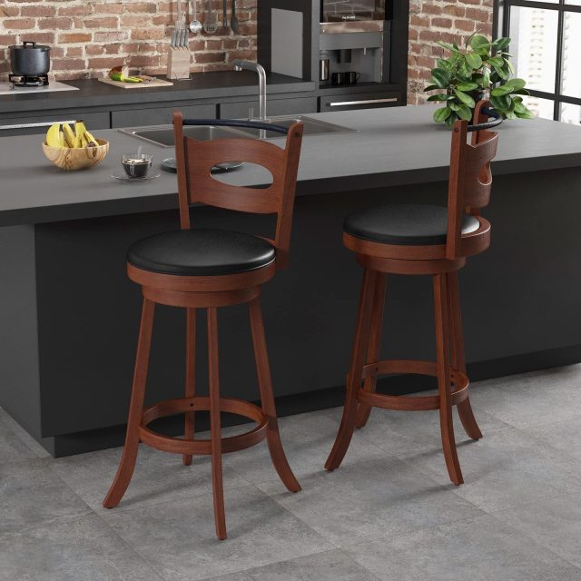 Bar Stools Set of 2 30” Swivel Bar Height Bar Stools