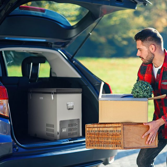ARLIME 68-Quart Car Refrigerator Portable Chest Freezer(-11℉- 50℉) with 12V/24V DC & 110V/240V AC Adapter