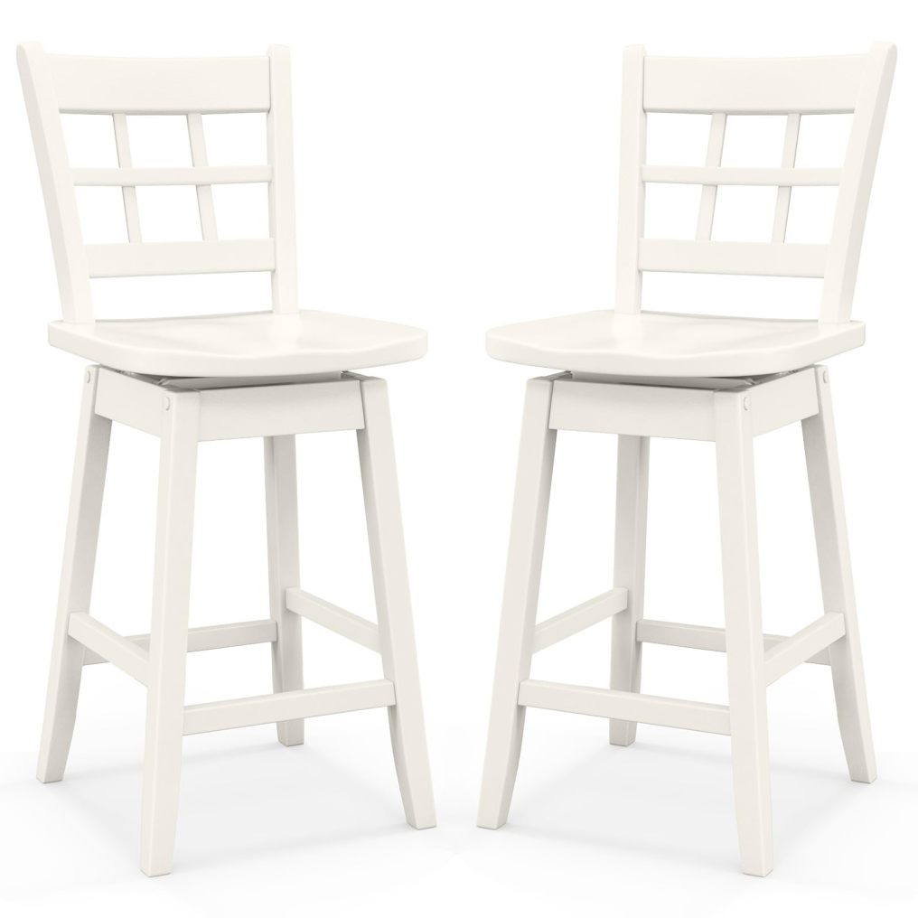 24.5 Inch Counter Height Bar Chairs w/Hollow Backrest & Contoured Seat