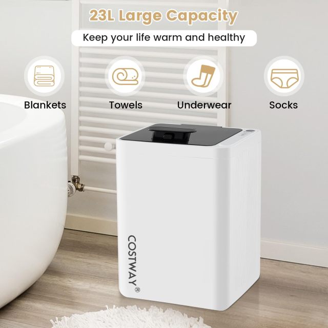 23L Towel Warmer for Bathroom Large Blanket Warmer with Top Lid