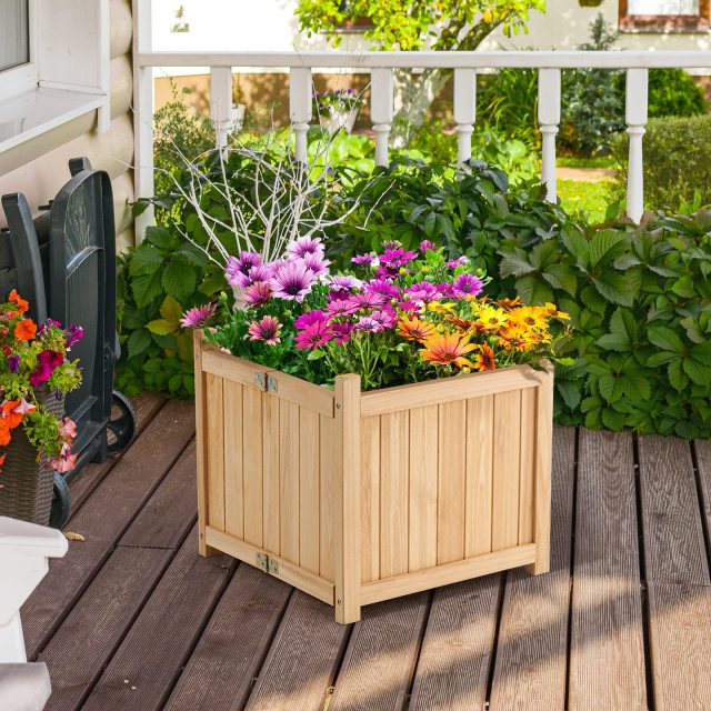 Folding Planter Box with Drainage Holes for Vegetables