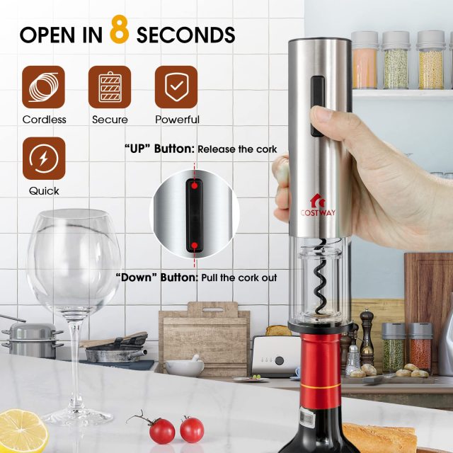 ARLIME Electric Wine Bottle Opener Set 6-in-1 Rechargeable Cordless Corkscrew Opener Set