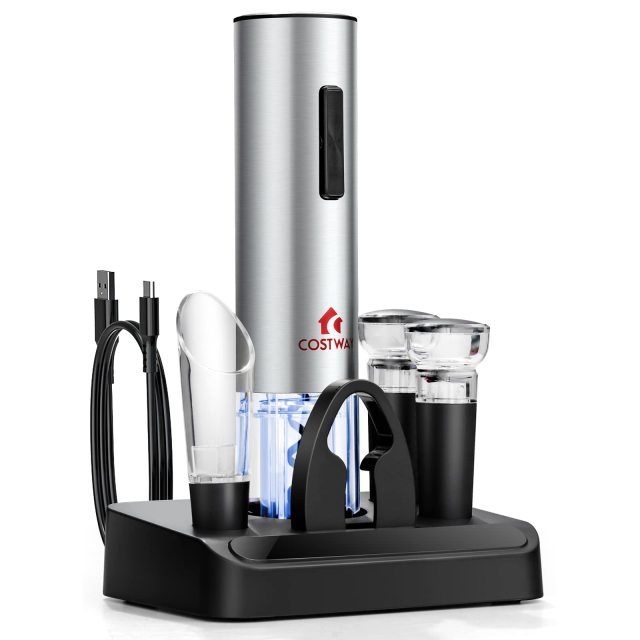 ARLIME Electric Wine Bottle Opener Set 6-in-1 Rechargeable Cordless Corkscrew Opener Set