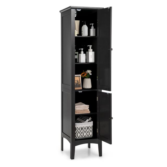 Tall Bathroom Storage Cabinet 5-Tier Freestanding Linen Tower Cabinet
