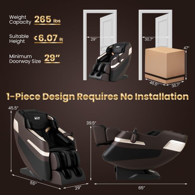 Full Body Massage Chair | Dual SL Tracks Zero Gravity Massage Recliner with Airbags