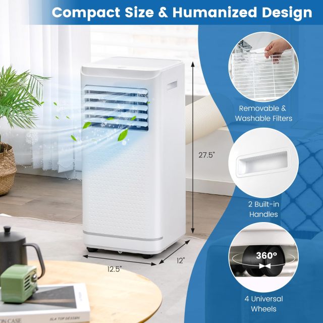 ARLIME Portable Air Conditioner,8000 BTU AC Unit, 3 in 1 Compact Dehumidifier & AC Fan, Quiet Sleep Mode, 24H Timer